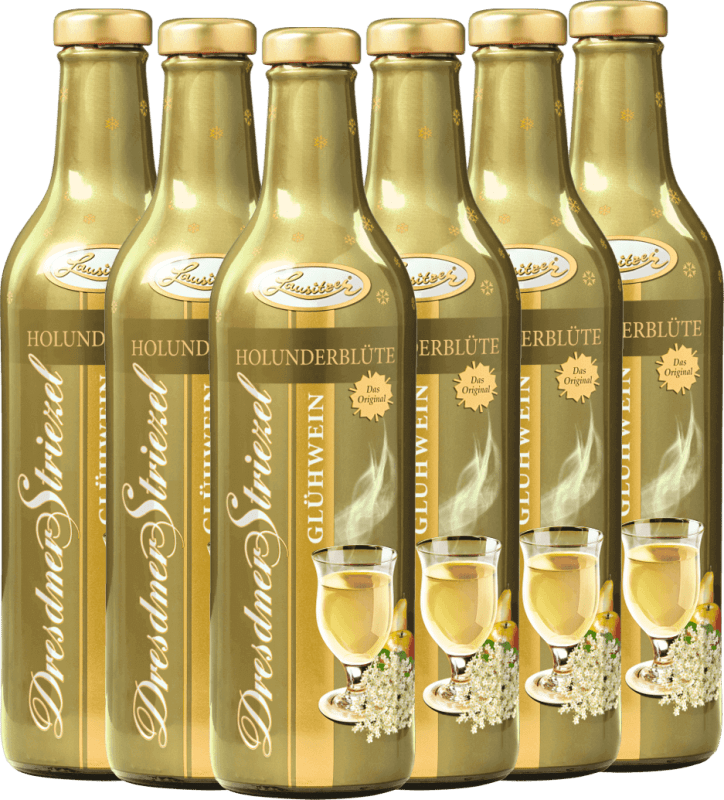 6x Vorteils-Weinpaket Dresdner Striezel Glühwein Holunderblüte - Lausitzer